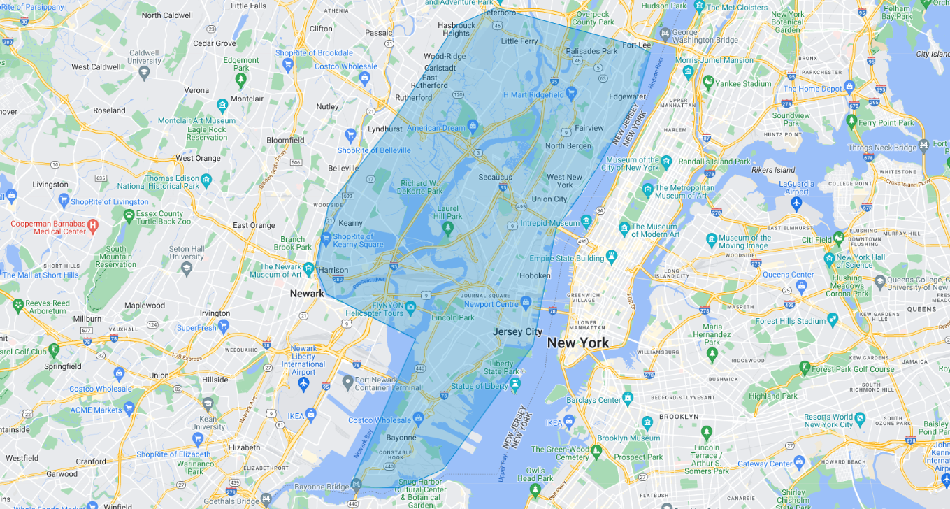 AH Hudson Service Areas Google Map (1)
